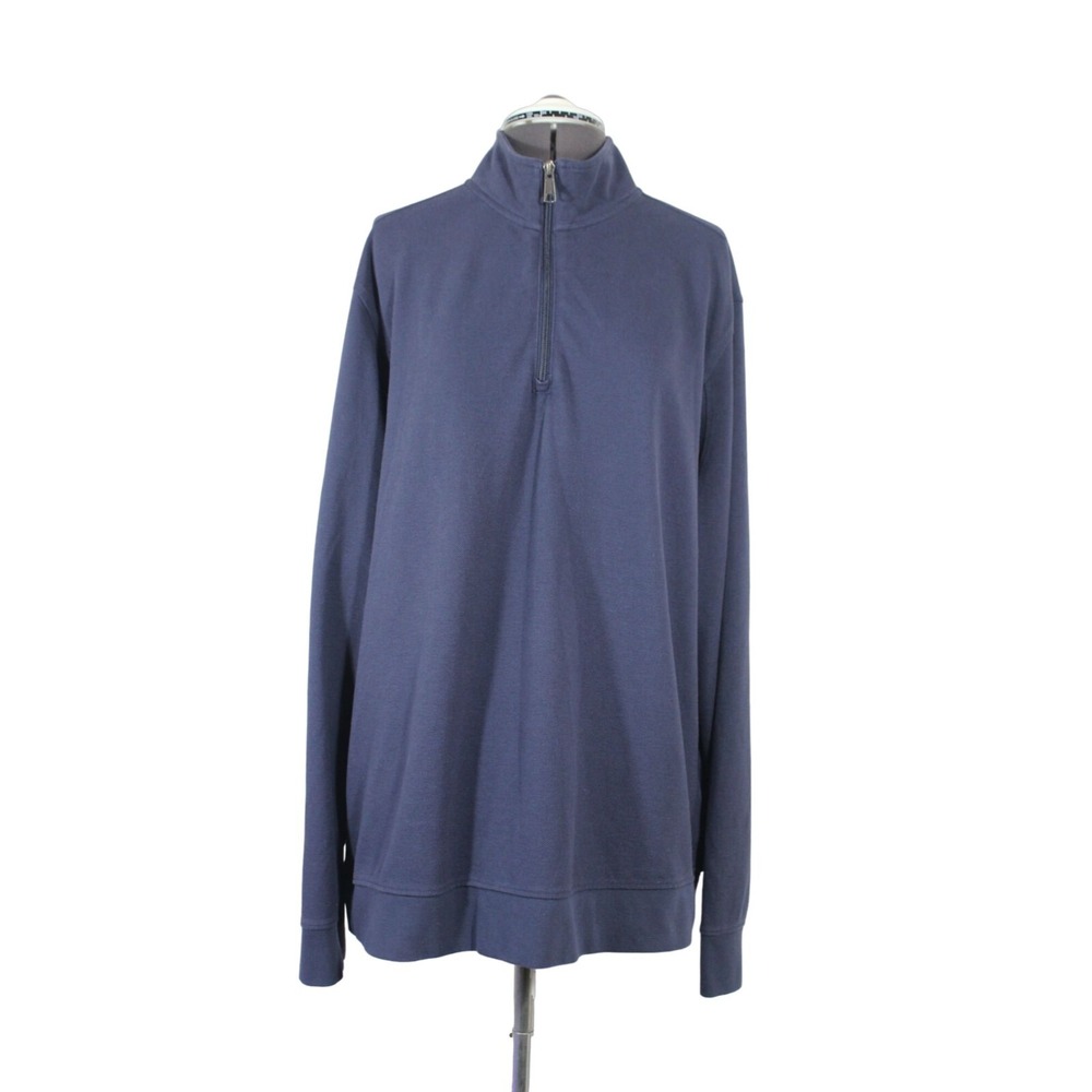 Duluth Trading Power Play‎ Sweater Men's Large 1/4 Zip Mock Neck Pique Knit